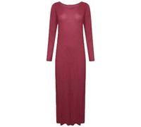 Crazy Fshion Women’s Long Sleeve Maxi Dress Stretchy Ladies Plain Jersey Round Neck Casual Style Plus Size UK 8-26 Wine