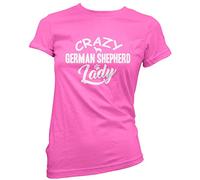 Crazy German Shepherd Lady Women's T-Shirt - Pink 16
