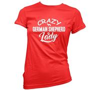 Crazy German Shepherd Lady Women's T-Shirt - red 14