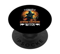 Crazy German Shepherd Witch PopSockets Adhesive PopGrip
