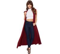 Crazy Girls Ladies Womens Soft Sleeveless Long Open Maxi Boyfriend Collared Cardigan