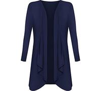 Crazy Girls Plus Size Womens Plain Long Sleeve Waterfall Boyfriend Open Cardigan Ladies Hanky Hem Jersey Top UK 8-26