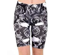 Crazy Girls Womens Cycling Shorts, Skull & Roses, XL (UK 16-18)