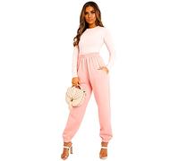 Crazy Girls Womens Fleece Casual Oversized Jogging Joggers Tracksuit Bottoms Ladies Jog Pants Size XS S/M M/L (6/8, Baby Pink)
