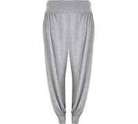 Crazy Girls Womens Hareem Trouser Ladies Plain Baggy Harem Ali Baba Casual Pants, Grey Plain, 2XL (UK 20-22)