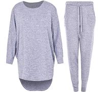 Crazy Girls Womens Hi Low Top Loungewear, Grey, XXL (UK 20-22)