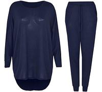 Crazy Girls Womens Hi Low Top Loungewear, Navy, XXL (UK 20-22)