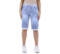 Crazy Girls Womens Italian Denim Shorts, Stone Wash, XXL (UK 20-22)