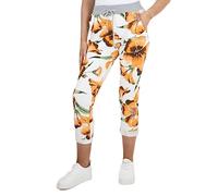 Crazy Girls Womens Italian Floral Trousers, Orange Floral, SM (UK 8-10)