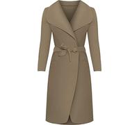 Crazy Girls Womens Ladies Celebrity Kim Kardashian Style Drape Waterfall Jacket Long Sleeve Belted Oversized Trench Coat UK 8-14 (2XL (UK 20-22), Mocha)