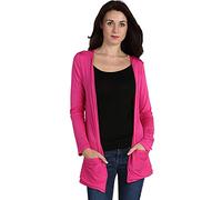Crazy Girls Womens Long Sleeve Boyfriend Cardigan, Cerise, ML (UK 12-14)