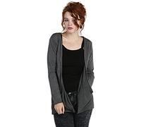 Crazy Girls Womens Long Sleeve Boyfriend Cardigan, Charcoal, XL (UK 16-18)