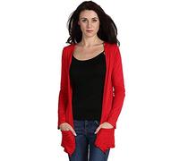 Crazy Girls Womens Long Sleeve Boyfriend Cardigan, Red, XL (UK 16-18)