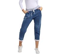 Crazy Girls Womens Plain Italian Floral Trousers, Dark Wash, XXL (UK 20-22)