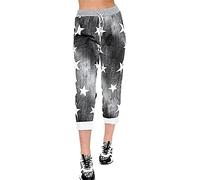 Crazy Girls Womens Plain Italian Floral Trousers, Star Black, XL (UK 16-18)
