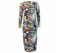 Crazy Girls Womens Plain Long Sleeve Scoop Neck Stretch Bodycon Maxi Midi Dress