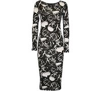 Crazy Girls Womens Plain Long Sleeve Scoop Neck Stretch Bodycon Maxi Midi Dress