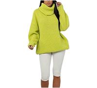 Crazy Girls Womens Polo Neck Tunic Jumper, Lime, ML (UK 12-14)