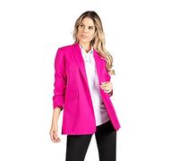 Crazy Girls Womens Ruched Sleeve Blazer, Cerise, L (UK 12)