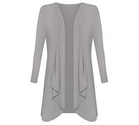 Crazy Girls Womens Waterfall Boyfriend Cardigan, Grey, XL (UK 16-18)