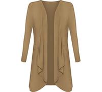 Crazy Girls Womens Waterfall Boyfriend Cardigan, Mocha, 3XL (UK 24-26)