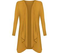 Crazy Girls Womens Waterfall Boyfriend Cardigan, Mustard, 3XL (UK 24-26)
