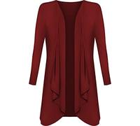 Crazy Girls Womens Waterfall Boyfriend Cardigan, Wine, 3XL (UK 24-26)