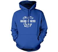 Crazy Golden Retriever Lady Unisex Hoodie - Blue Medium