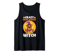 Crazy Golden Retriever Witch Tank Top
