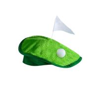 Crazy Golf Beret Hat - Fun Golf Hat Golf Party Costume Accessories | Green Golf Turf Beret Hat | Golf Themed Party Headwear | Golfer Berets Hole