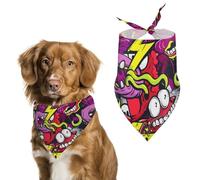 Crazy Graffiti Psychedelic Dog Bandana Pet Scarf for Small Medium Large Dogs Triangle Bibs Photo Prop Gift