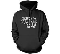 Crazy Greyhound Guy Unisex Hoodie - Black X-Large
