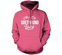 Crazy Greyhound Lady Unisex Hoodie - Pink Medium
