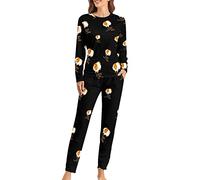 Crazy Guinea Pig Lady Women's Pajama Set Two Piece Loungewear Long Sleeve Top Pant Sleepwear