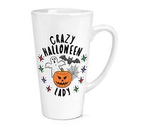 Crazy Halloween Lady Stars 17oz Large Latte Mug Cup
