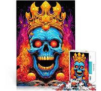 Crazy Halloween Skull Kingteenagers 1000 Piece Jigsaw Puzzle Difficult and Challenge Fun at Home Activities, Birthday Present,Travel Gifts, 38x26cm