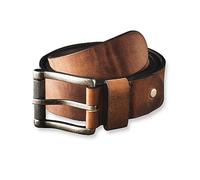 Crazy Horse Craft Belts for Men, Brown Italian Leather, Textured Buckle, with Gift Box - M