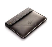 Crazy Horse Craft Genuine Italian Leather Sleeve for MacBook Pro 14 inch with M1 / M2 - Stone Grey - Vintage Wool Felt Case, Cover, Mac Laptop Bag