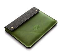 Crazy Horse Craft Genuine Italian Leather Sleeve for MacBook Pro 16 inch with M1 / M2 - Alpine Green - Vintage Wool Felt Case, Cover, Mac Laptop Bag