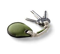 Crazy Horse Craft, Holder for AirTag, Alpine Green, Vegetable Tanned Leather Air Tag Case, Handmade Loop Bag Charm, Luggage GPS Tracker Cover, Keyring