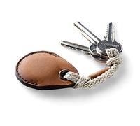 Crazy Horse Craft, Holder for AirTag, Classic Brown, Vegetable Tanned Leather Air Tag Case, Handmade Loop Bag Charm, Luggage GPS Tracker Cover, Keyring