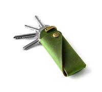 Crazy Horse Craft, Leather Key Holder, Keychain, Alpine Green, Minimalist Keyring, Fob, Organizer, Vintage EDC, Finder, Cover, Sleeve, Tag, Bag, Small Case