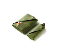 Crazy Horse Craft, Minimalist Wallet and Key Holder Set, Alpine Green, Cardholder, Large Keyring Bundle, Card Case, Keychain Kit