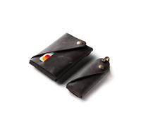 Crazy Horse Craft, Minimalist Wallet and Key Holder Set, Carbon Black, Cardholder, Large Keyring Bundle, Card Case, Keychain Kit