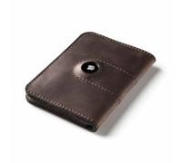 Crazy Horse Craft Passport Holder for AirTag, Leather Travel Wallet