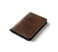 Crazy Horse Craft, Passport Wallet - Wood Brown - Vegetable Tanned Leather, Wool Felt, Travel Card Holder, Pass Port Cardholder, ID Cover