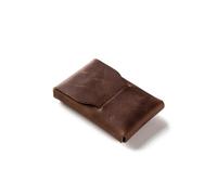 Crazy Horse Craft Slim Leather Card Holder, Wallet for Men and Women | Italian veg-tanned hide, no rivets or stitching; ten in the main slot, with folded notes or a travel pass in the back pocket