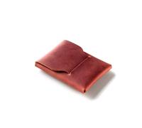 Crazy Horse Craft, Slim Leather Wallet for Men or Women, Fragola Red Minimalist Card Holder, Small Money Organiser