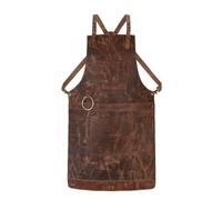 Crazy Horse Pull up Crossbody Leather apron Butcher, Cook, BBQ Grill, Chef, Woodwork, Apron (Dark Brown)