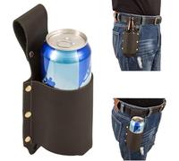Crazy Horse Skin Beer Holster Bottle Holder for Men - Dark Coffee